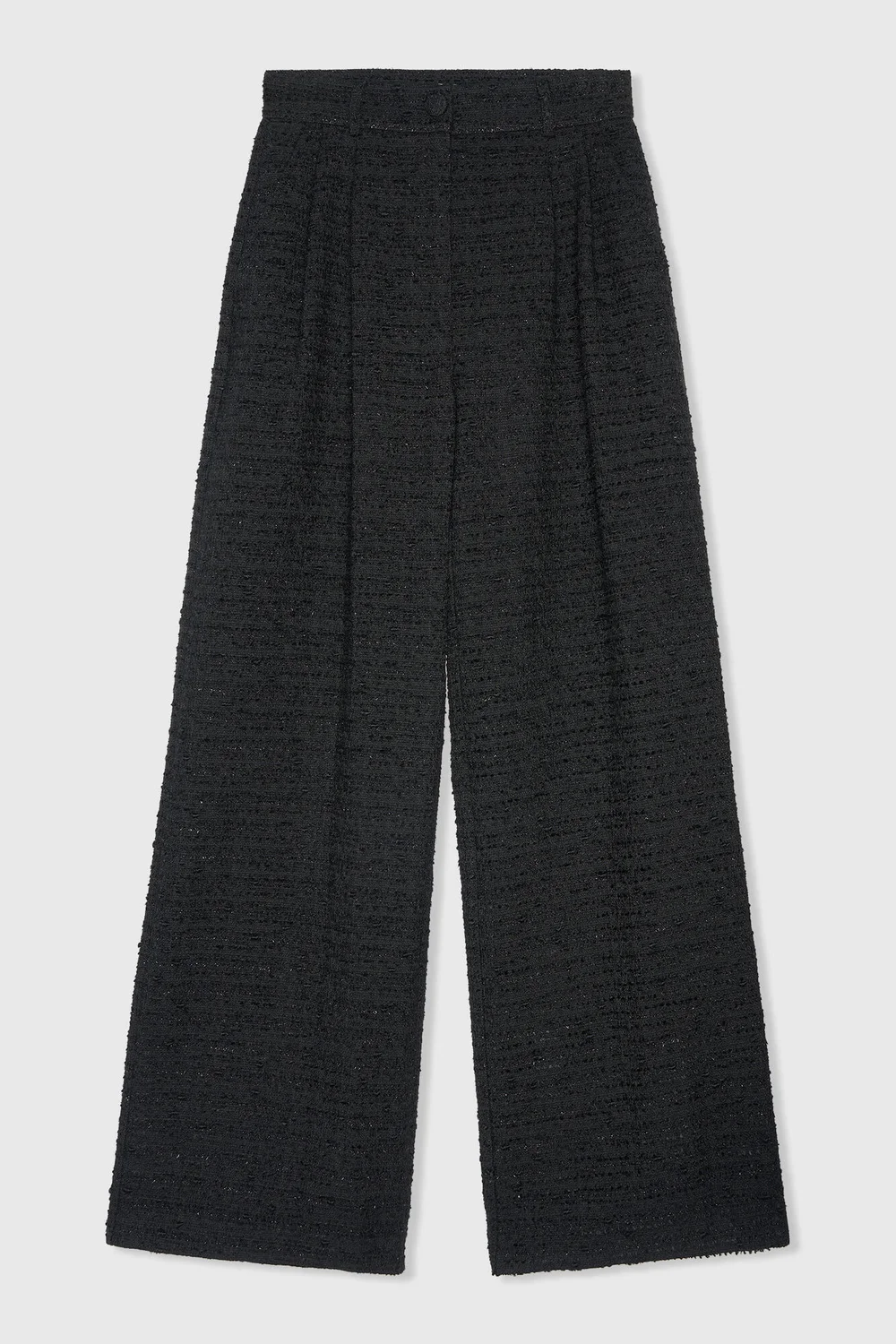 Zwarte Dames Broek Tweed Dollar Lurex