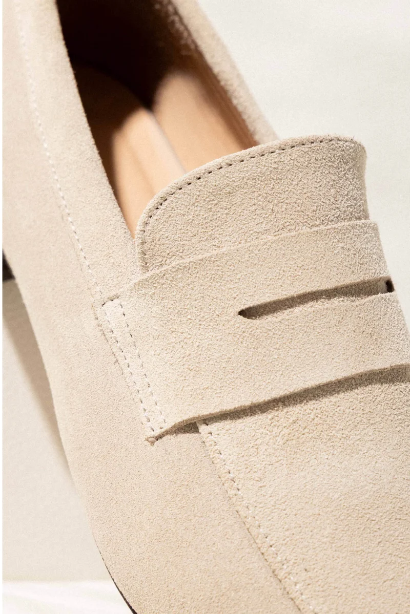 Loafers Dames Suede Burt Nude