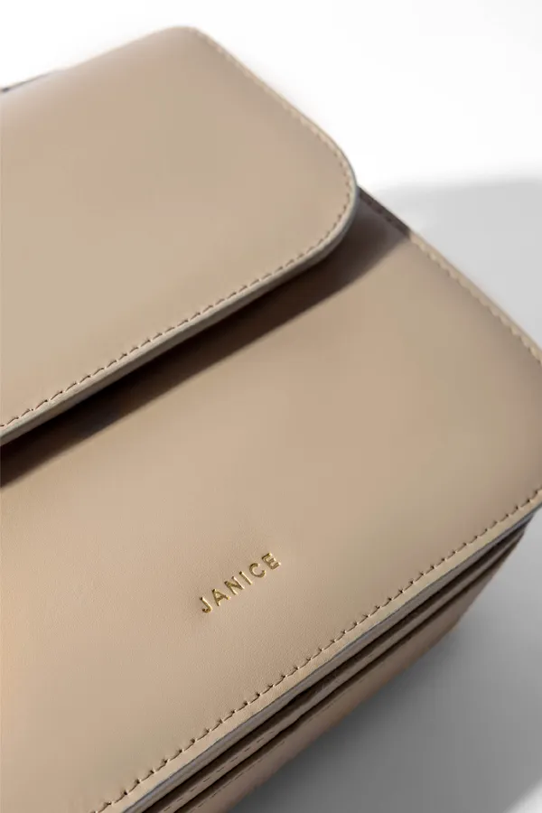 Leren Dames Tas Elias Beige