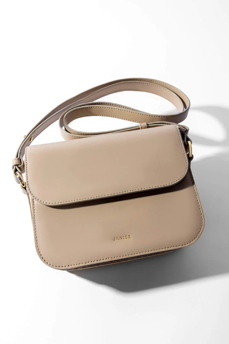 Leren Dames Tas Elias Beige