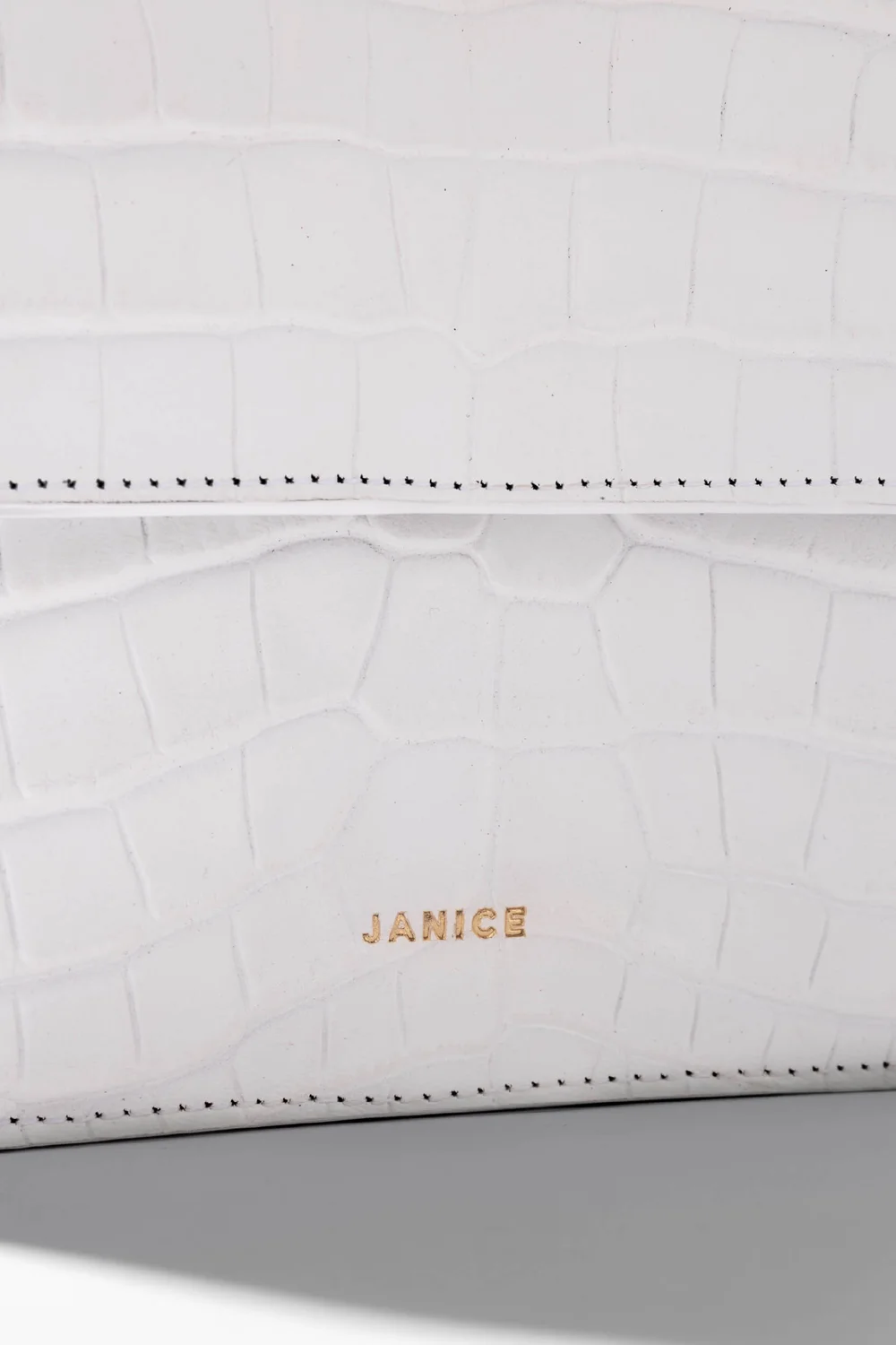 Leren Dames Tas Elias Croco Off White