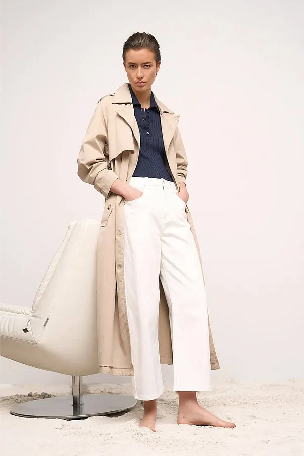 Boyfriend Jeans Dames Mid Rise Stretch Bailey Off White 264