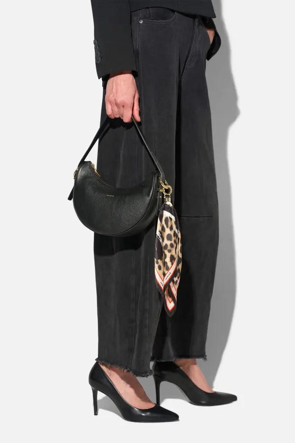 Bag Charm Zijden Sjaal Dames Effron Panterprint Bruin