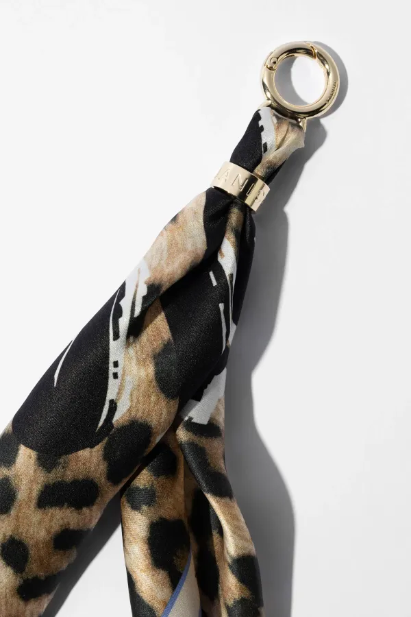 Bag Charm Zijden Sjaal Dames Effron Panterprint Groen