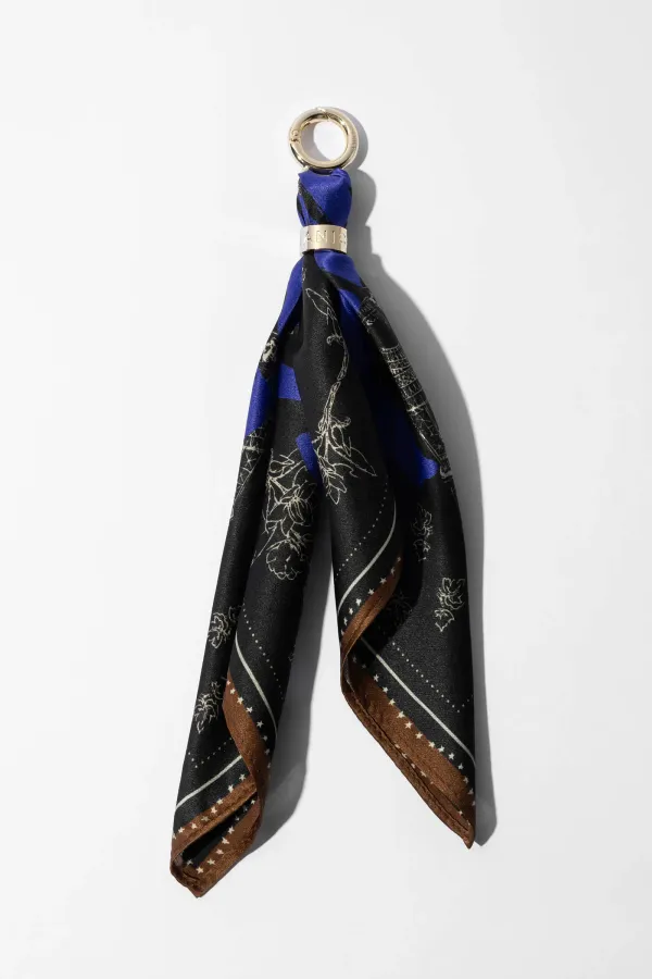 Bag Charm Zijden Sjaal Dames Effron Paris Bruin