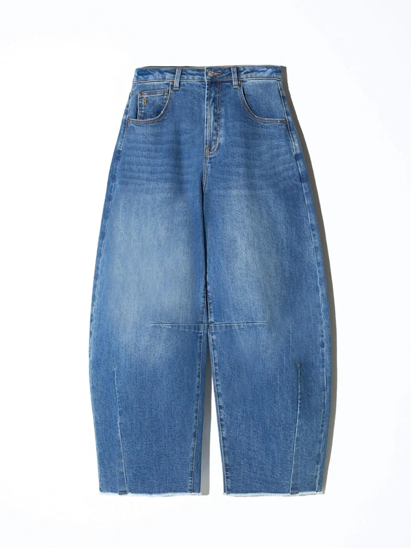 Barrel Jeans Dames Mid Rise Stretch Billy Blauw 258