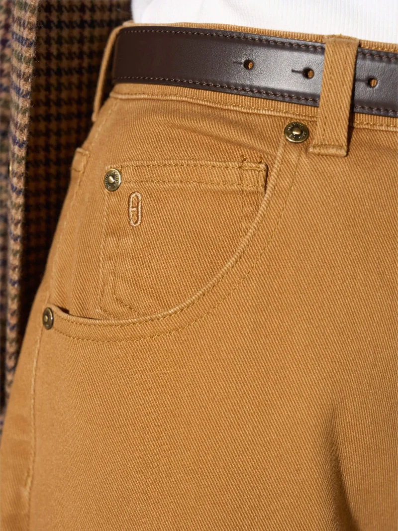 Barrel Jeans Dames Mid Rise Stretch Billy Cognac
