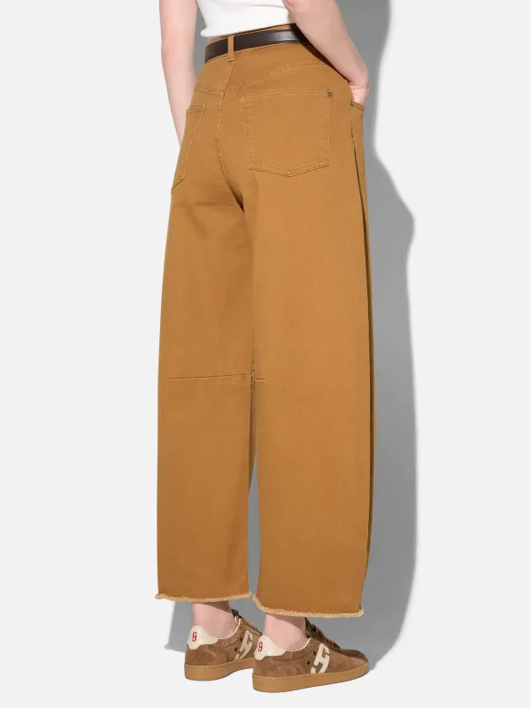 Barrel Jeans Dames Mid Rise Stretch Billy Cognac