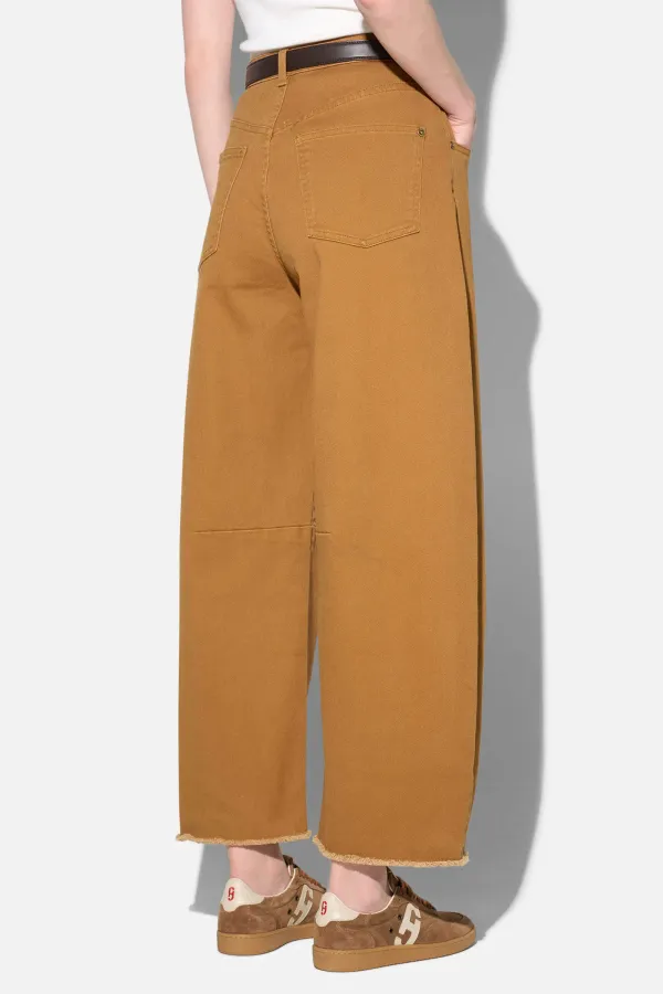 Barrel Jeans Dames Mid Rise Stretch Billy Cognac