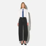 Barrel Jeans Dames Mid Rise Stretch Billy Zwart 813