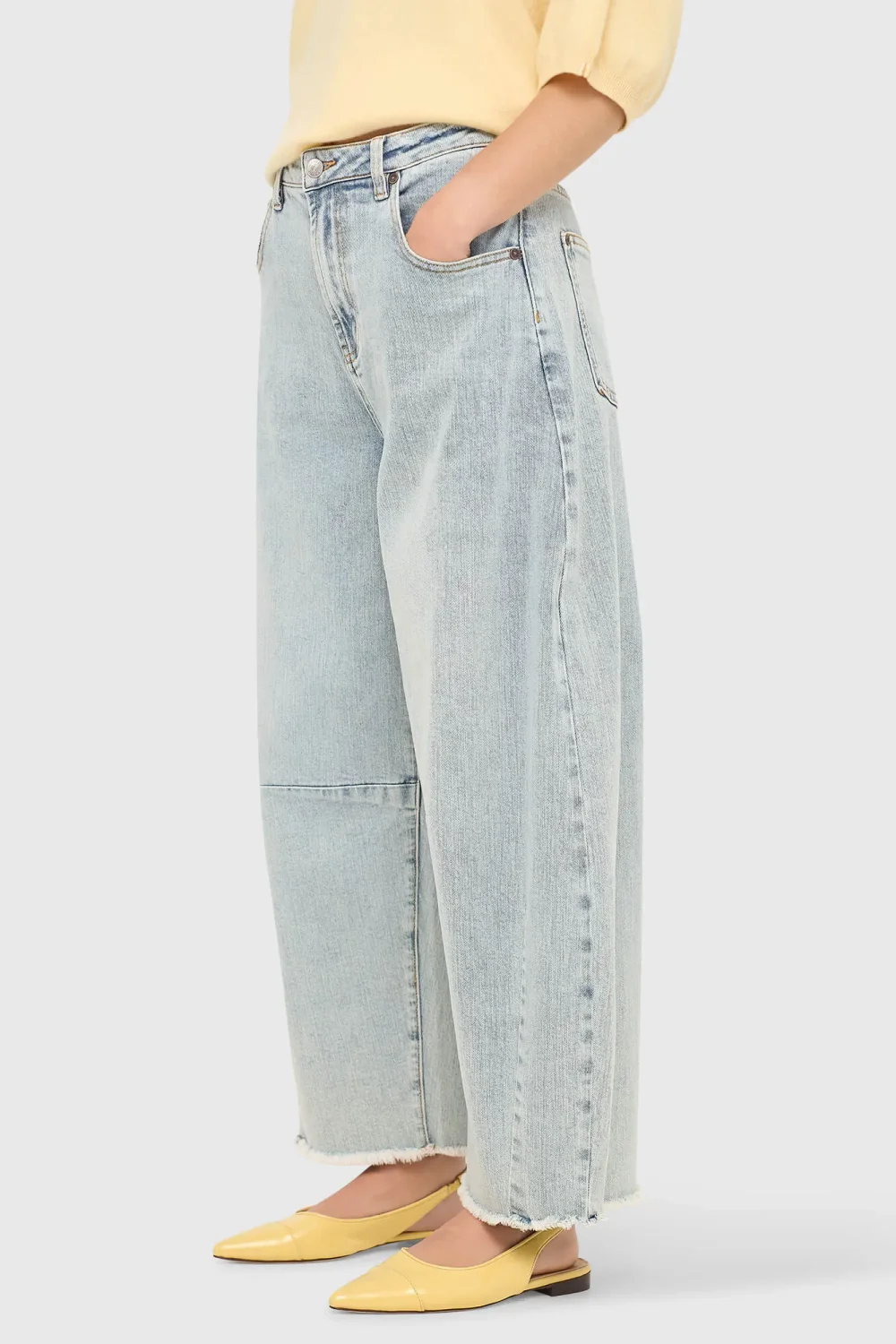 Barrel Jeans Dames Mid Rise Stretch Blauw 565 Billy