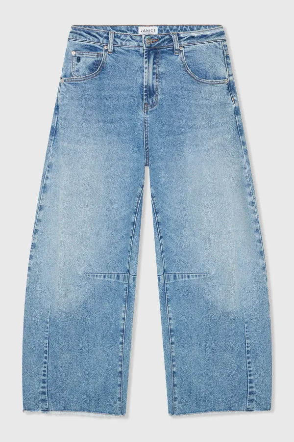 Barrel Jeans Dames Midrise Billy Blauw 379
