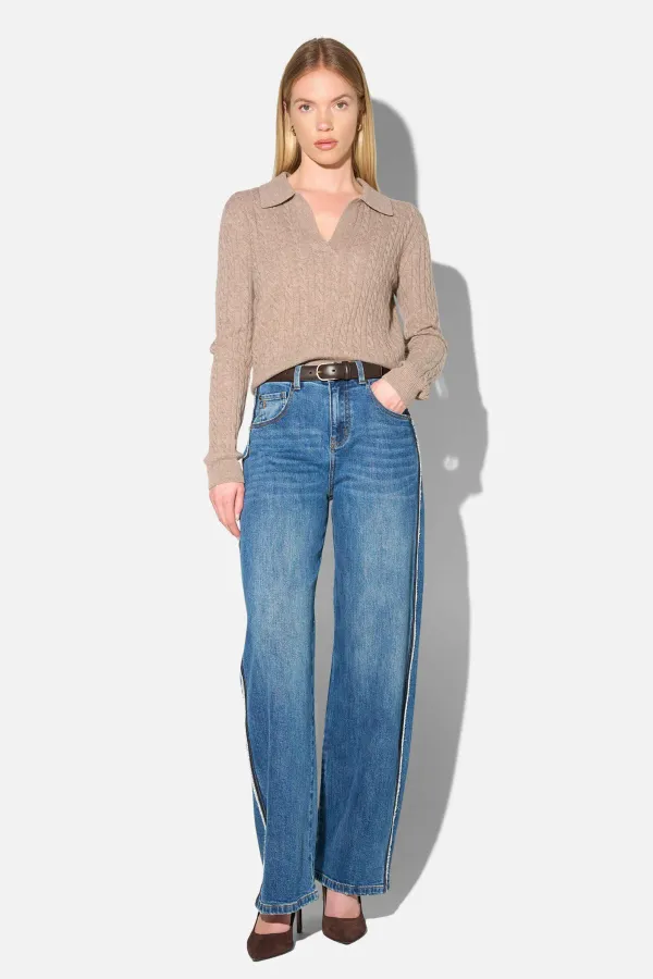 Barrel Jeans Dames Stretch Mid Rise Baxter Blauw 258