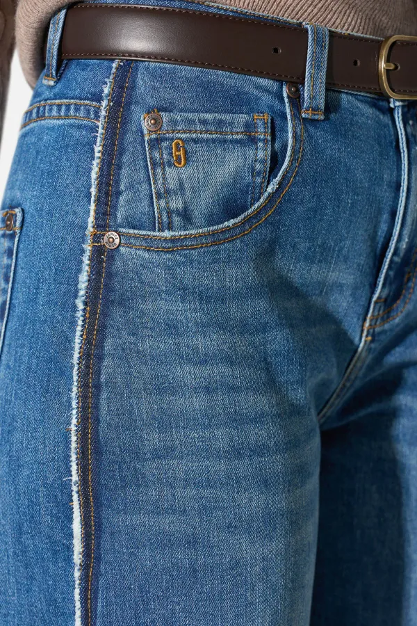 Barrel Jeans Dames Stretch Mid Rise Baxter Blauw 258