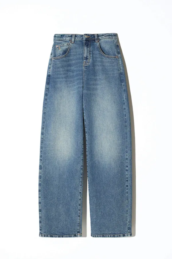 Barrel Jeans Dames Stretch Mid Rise Baxter Blauw 357