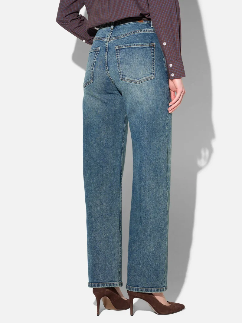Barrel Jeans Dames Stretch Mid Rise Baxter Blauw 357