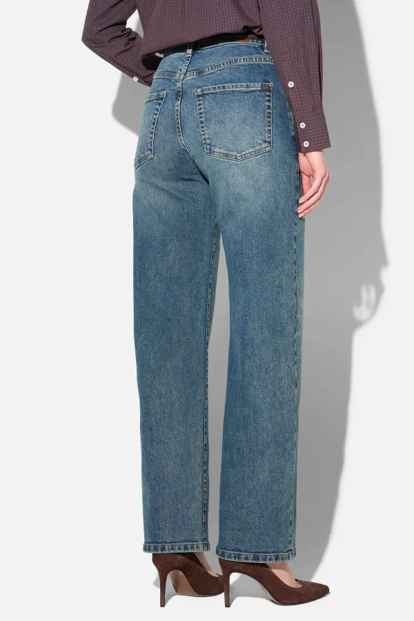 Barrel Jeans Dames Stretch Mid Rise Baxter Blauw 357
