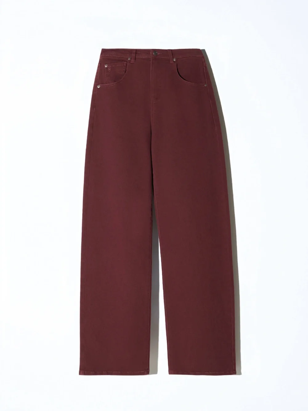 Barrel Jeans Dames Stretch Mid Rise Baxter Burgundy