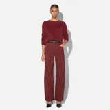 Barrel Jeans Dames Stretch Mid Rise Baxter Burgundy