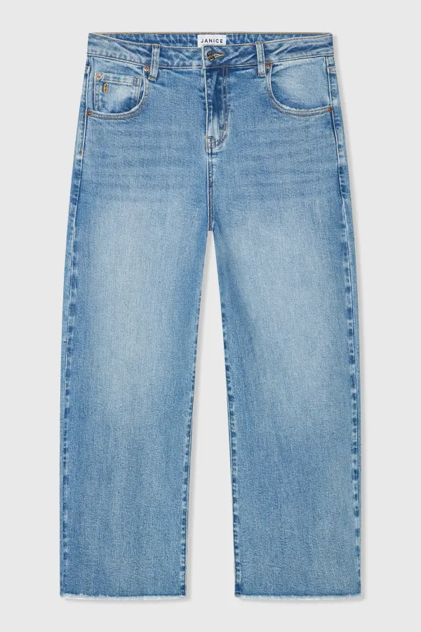 Barrel Jeans Dames Stretch Mid Rise BAXTER Blauw 786