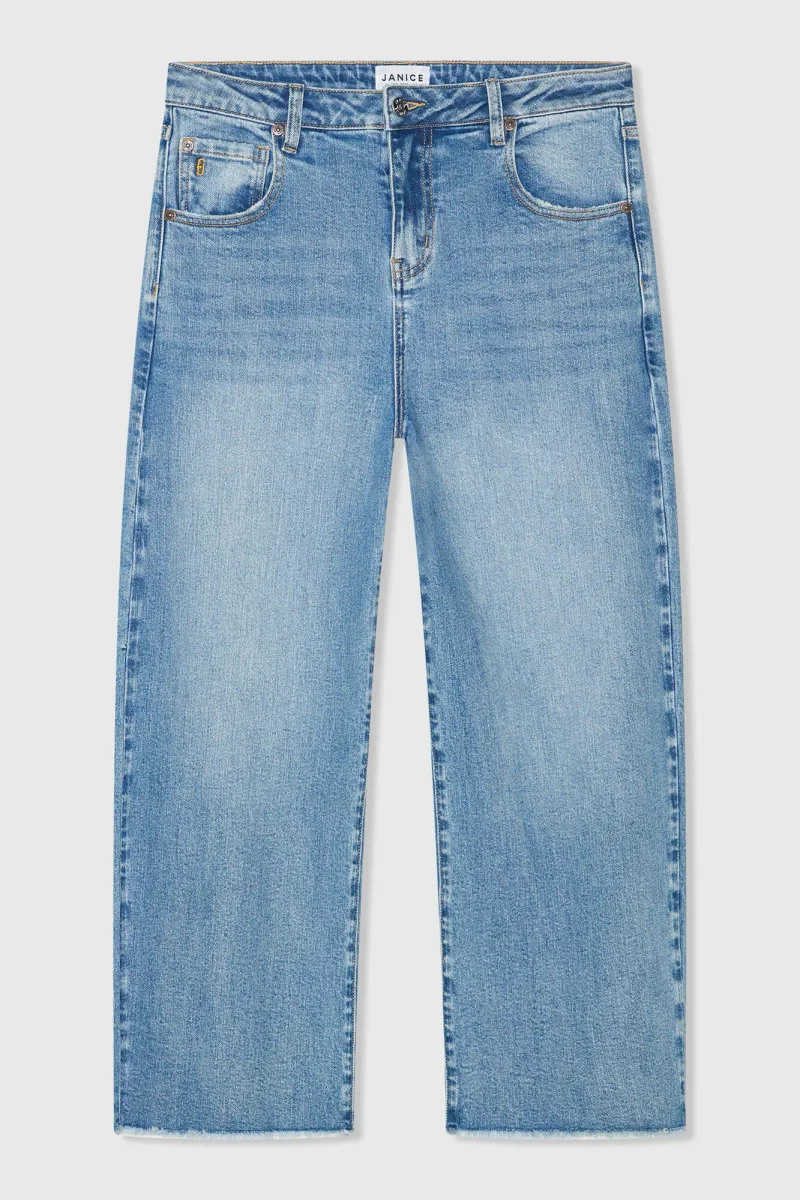 Barrel Jeans Dames Stretch Mid Rise BAXTER Blauw 786