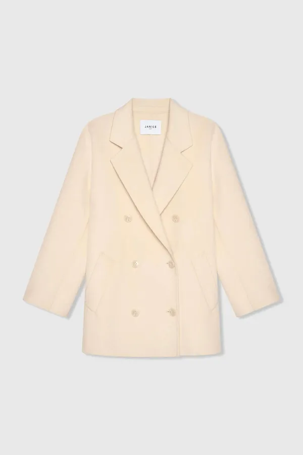Cashmere Caban Jas Dames Double Face Kennedy Beige