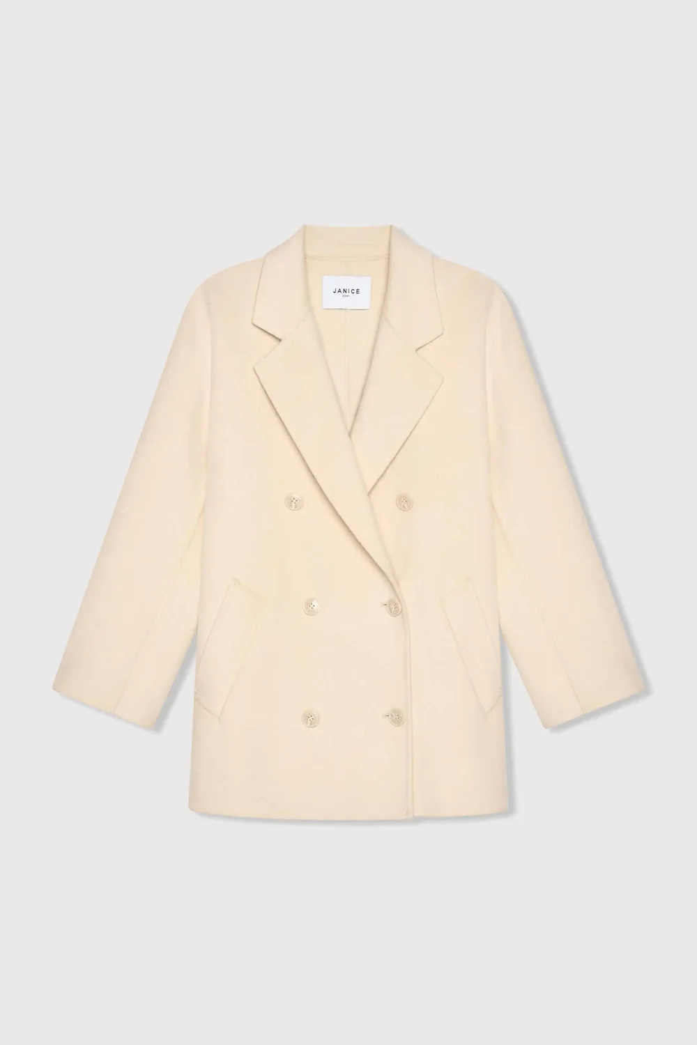 Cashmere Caban Jas Dames Double Face Kennedy Beige