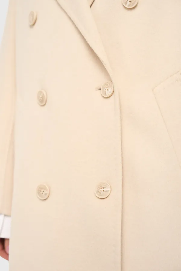 Cashmere Caban Jas Dames Double Face Kennedy Beige