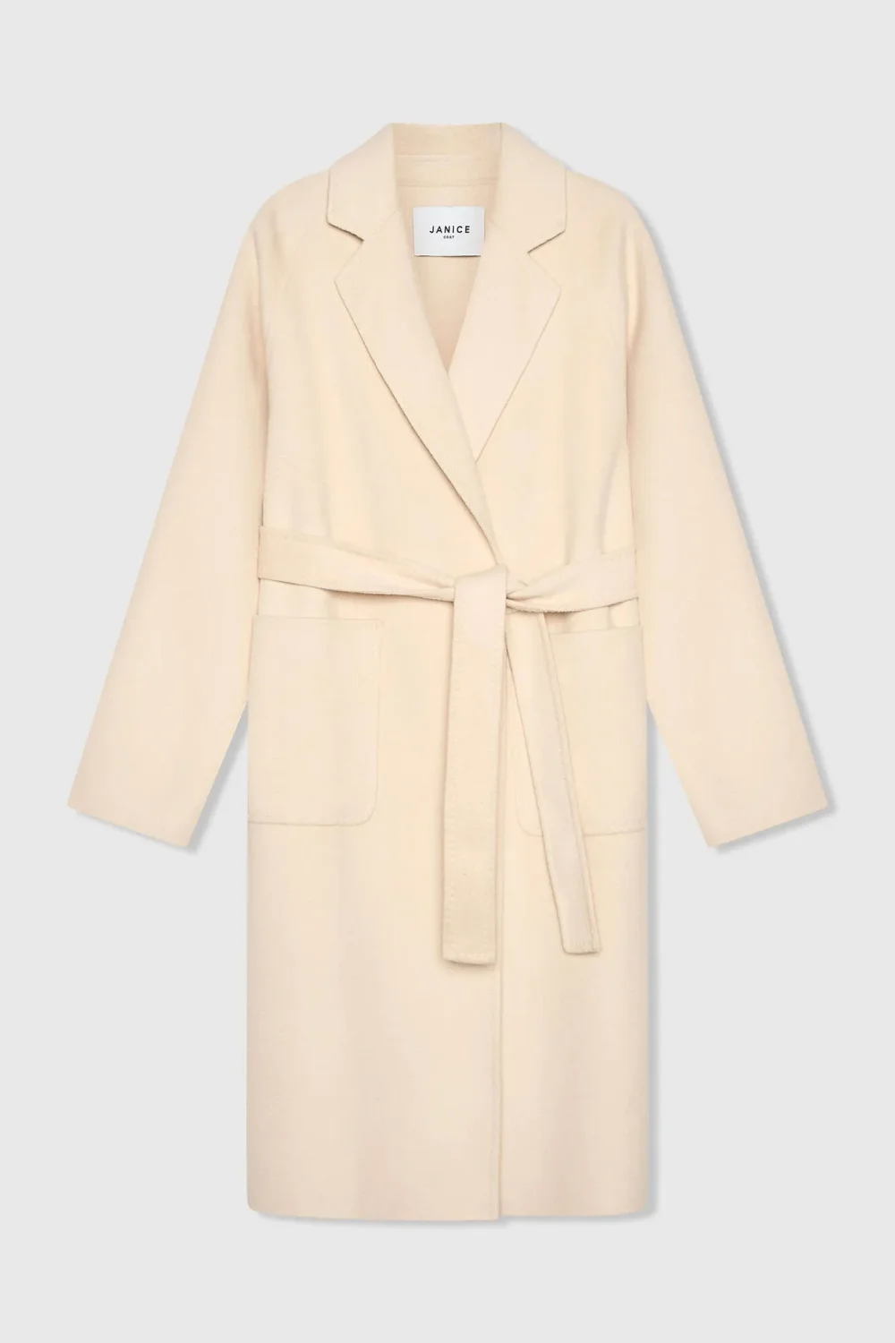 Cashmere Dames Jas Lang Double Face Jules Beige