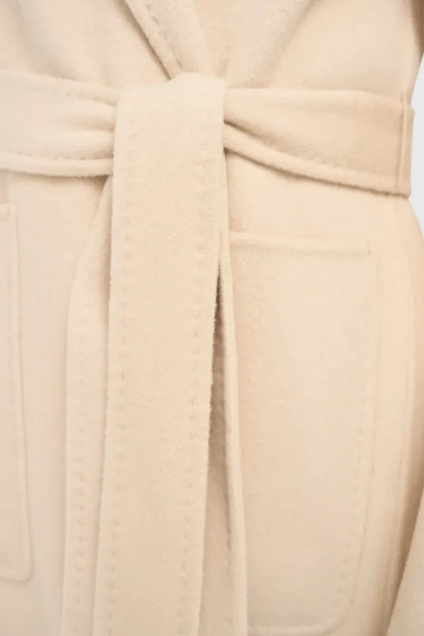 Cashmere Dames Jas Lang Double Face Jules Beige