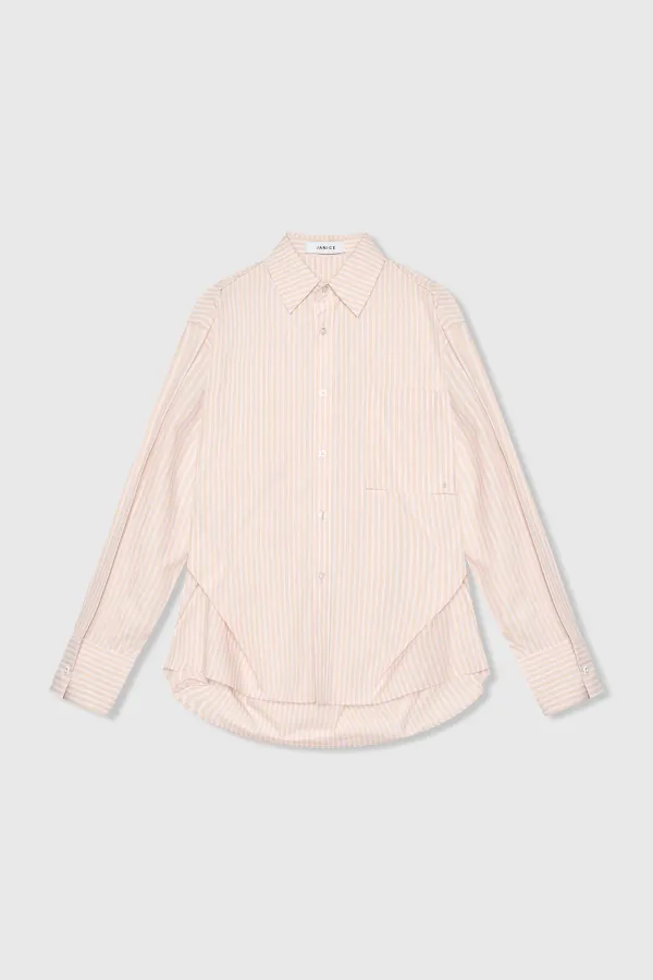 Beige Gestreepte Dames Blouse Phil