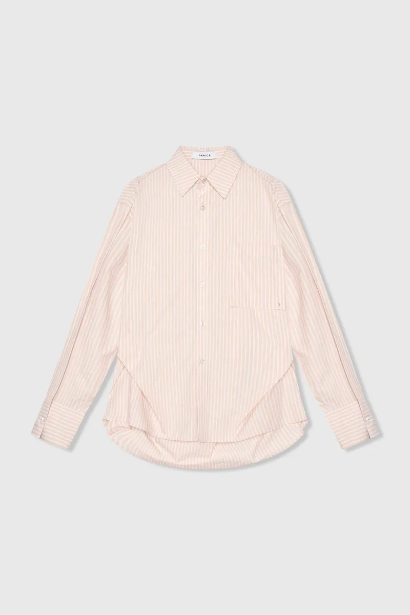 Beige Gestreepte Dames Blouse Phil
