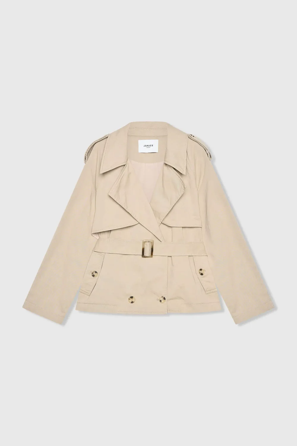 Beige Korte Trenchcoat Cayden