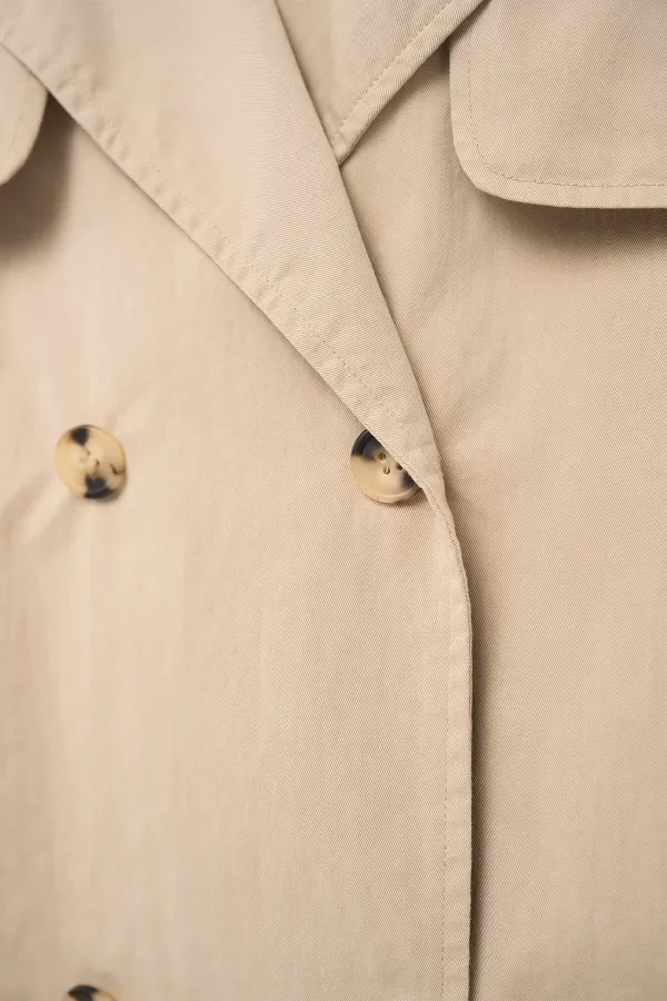 Beige Korte Trenchcoat Cayden
