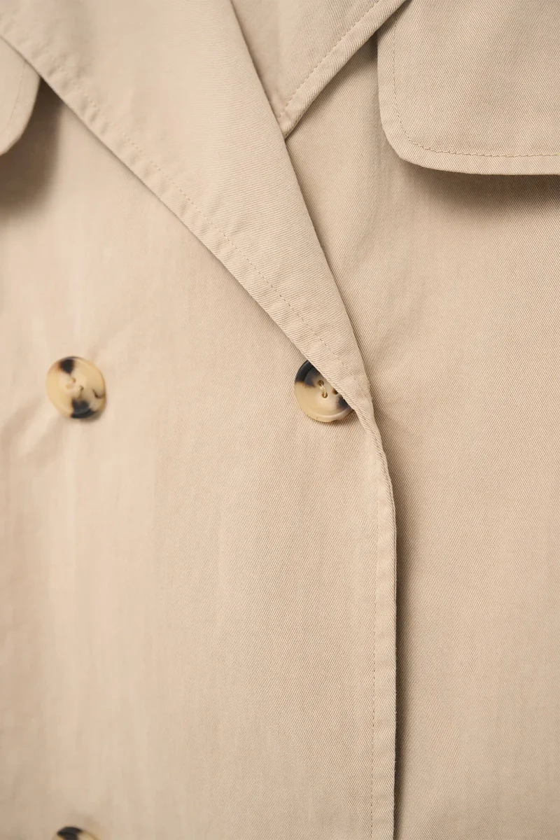 Beige Korte Trenchcoat Cayden