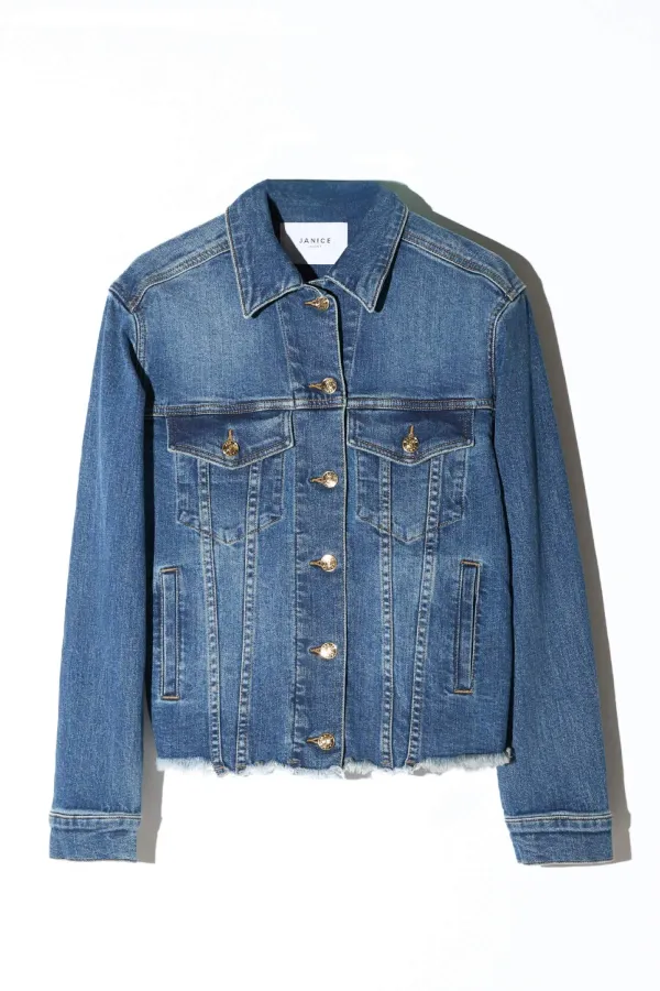Blauw Denim Spijkerjack Stretch Dames Gregory 469