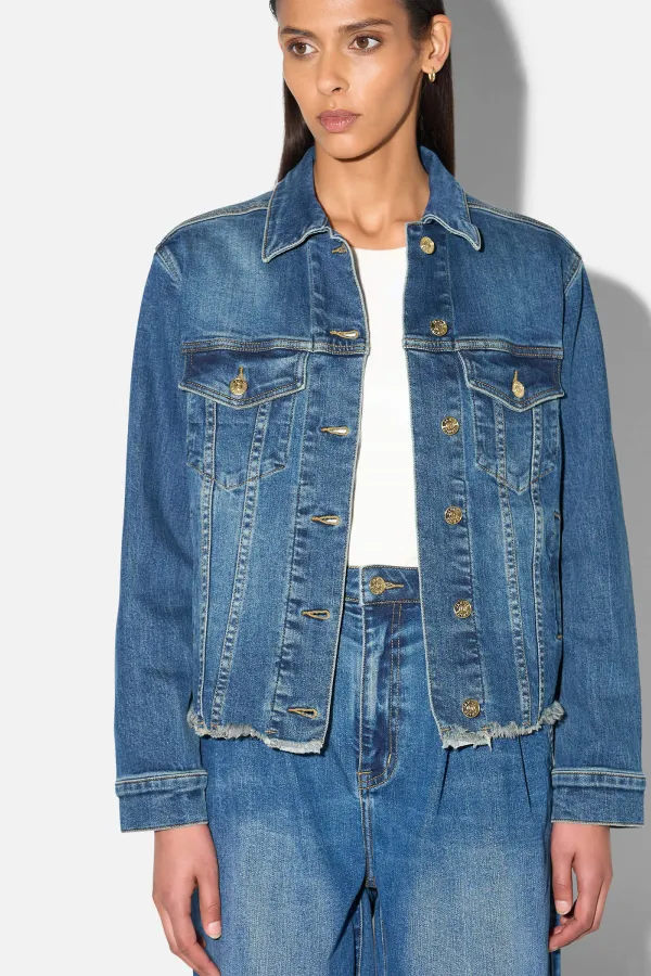 Blauw Denim Spijkerjack Stretch Dames Gregory 469