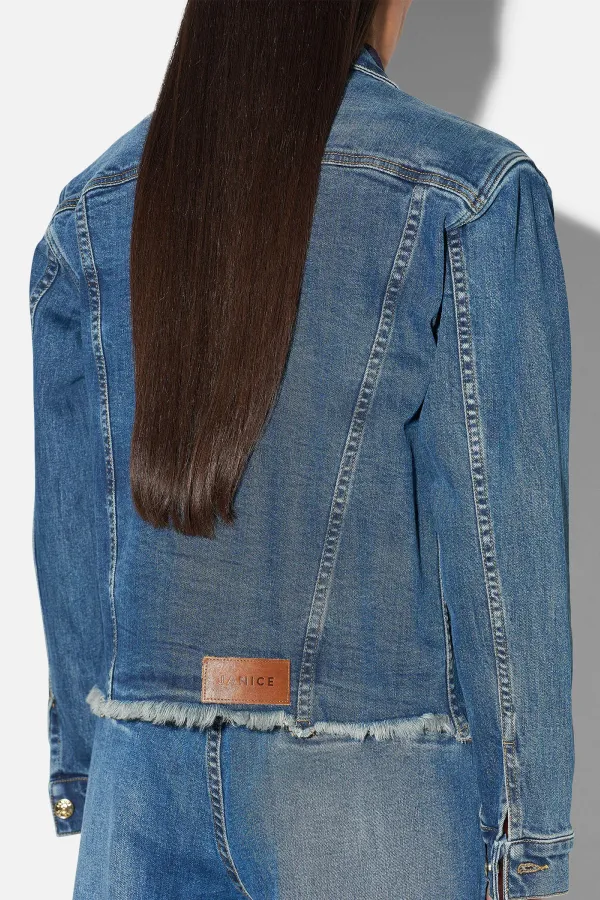 Blauw Denim Spijkerjack Stretch Dames Gregory 469