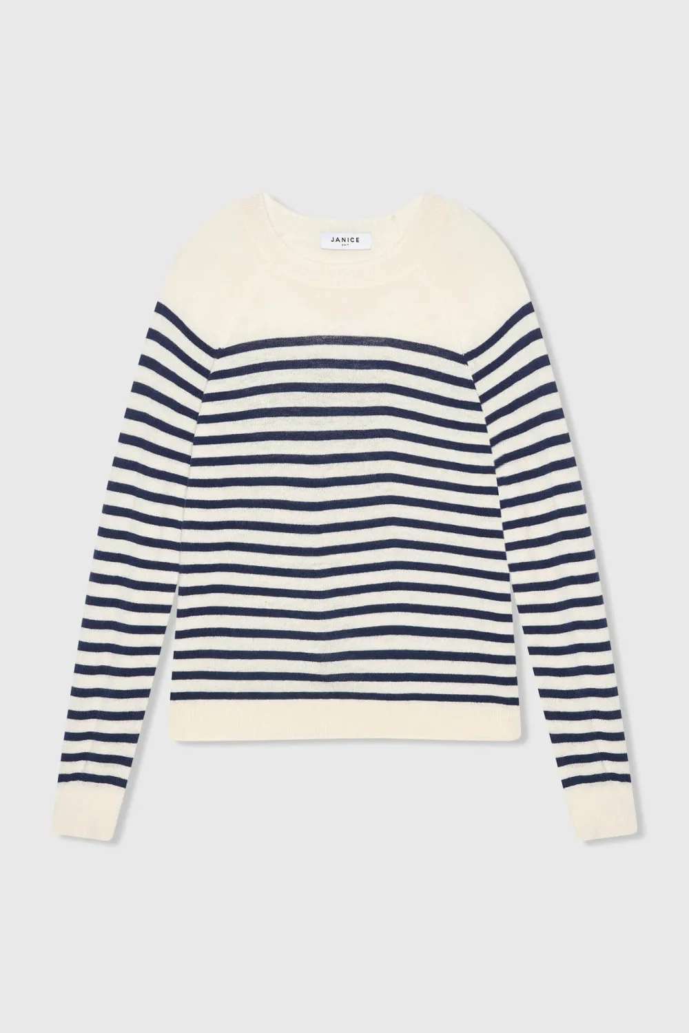 Blauw Gestreepte Dames Trui Merino Wol Rich