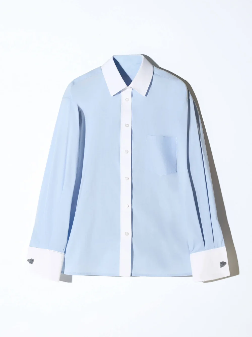 Blauwe Blouse Dames Katoen Boyfriend Russ