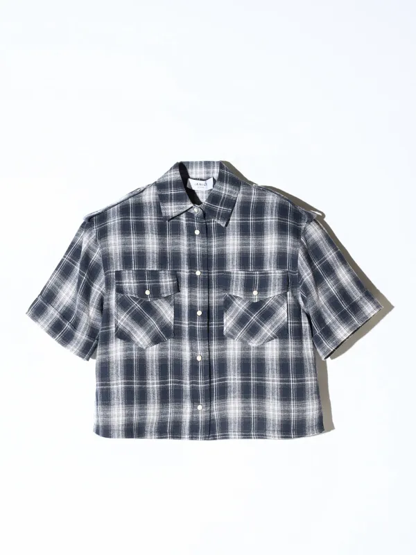 Blauwe Ruiten Blouse Dames Spike