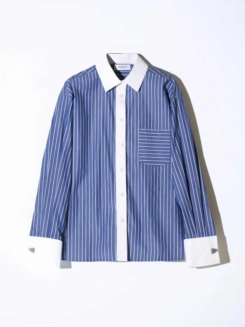 Blauwe Streep Blouse Dames Katoen Boyfriend Russ