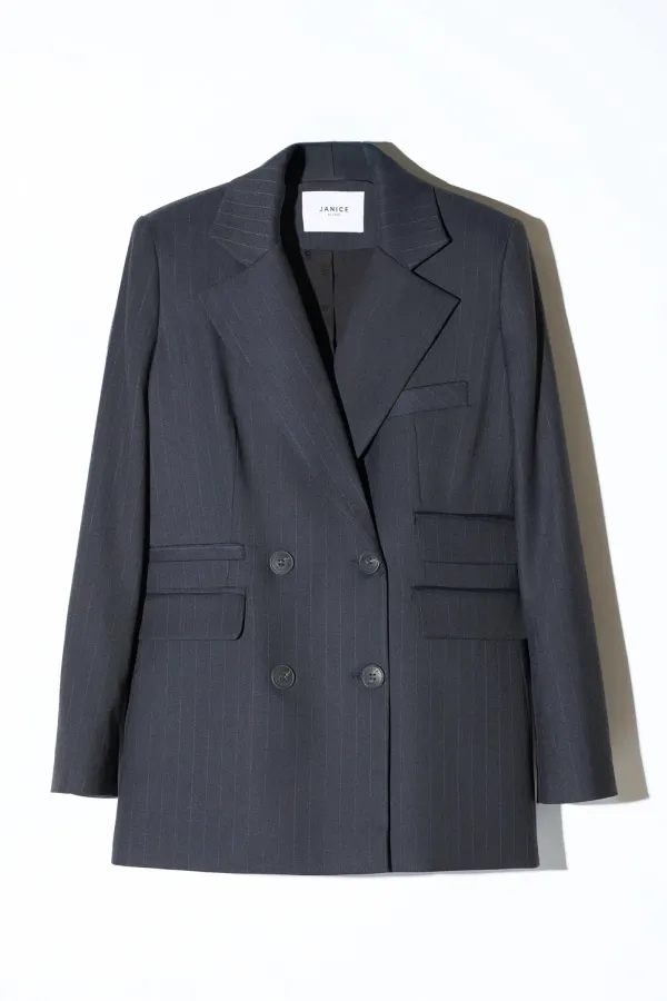 Blazer Dames Blauw Krijtstreep Martin