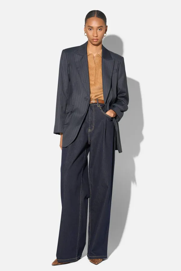 Blazer Dames Boyfriend Blauw Krijtstreep Hank