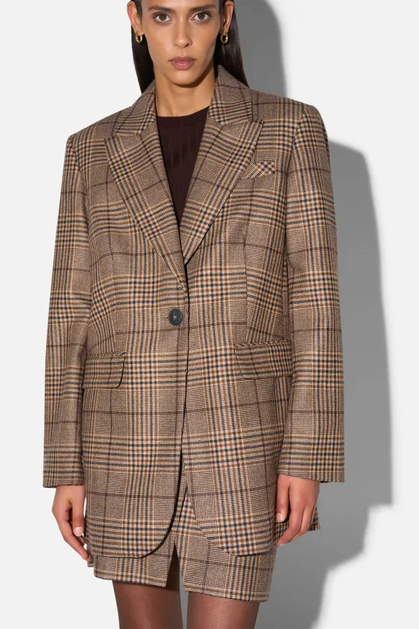 Blazer Dames Boyfriend Bruin Grote Ruit Hank