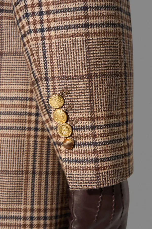 Blazer Dames Boyfriend Bruin Grote Ruit Hank