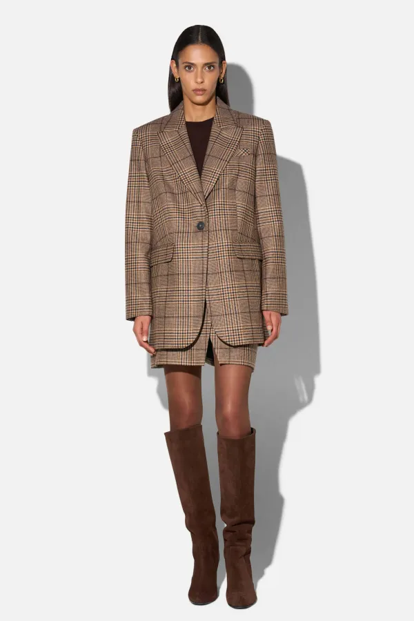 Blazer Dames Boyfriend Bruin Grote Ruit Hank