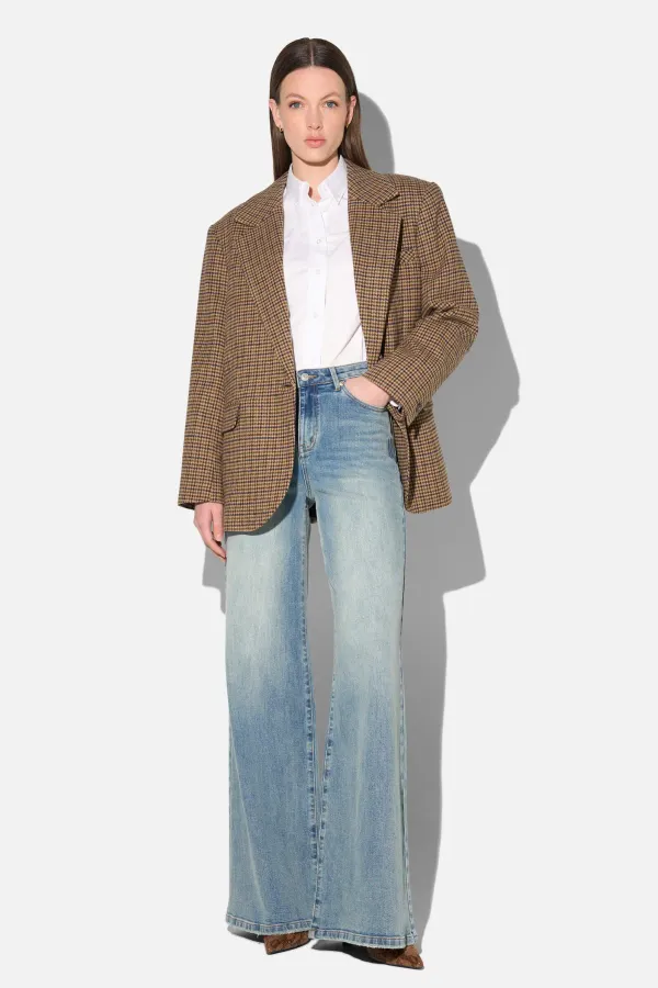 Blazer Dames Boyfriend Bruin Ruit Oxen
