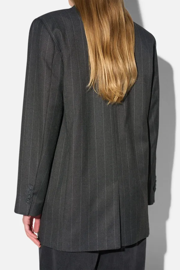 Blazer Dames Boyfriend Zwart Krijtstreep Hank