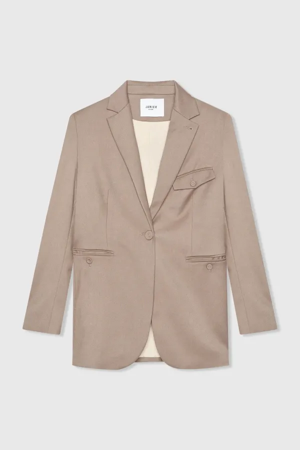 Blazer Dames Getailleerd Bruin Jeremy